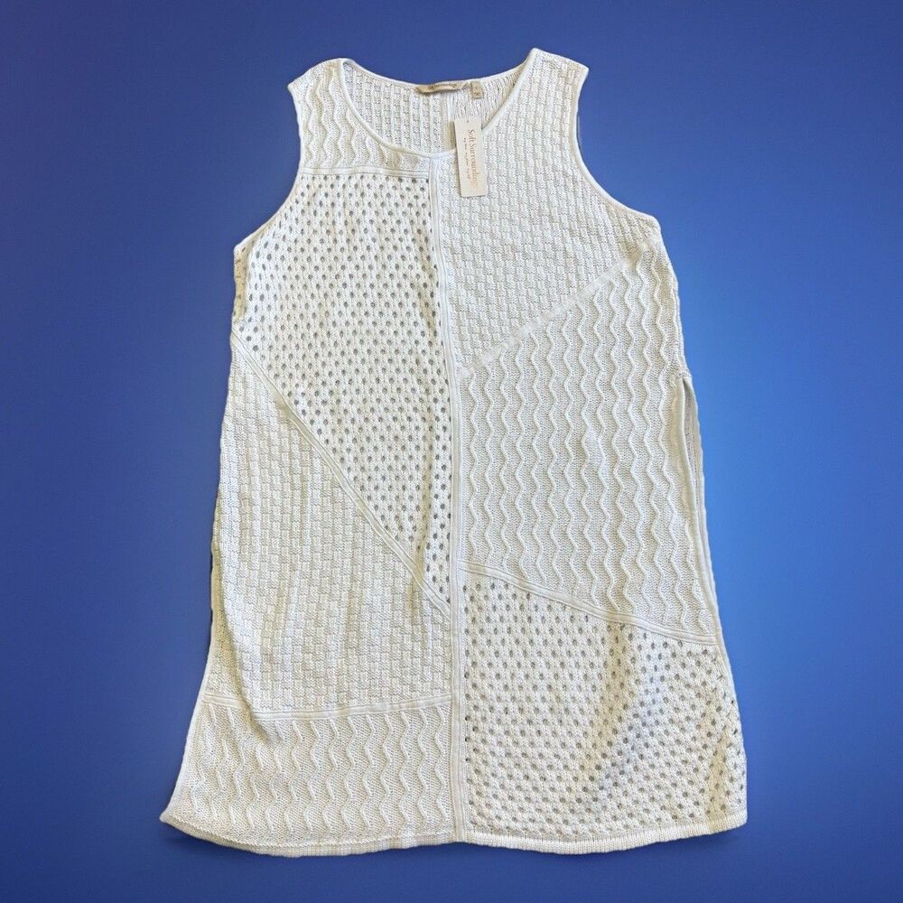 Soft Surroundings Alanis Tunic Sweater Women's White Knit Size L 14 16 NEW